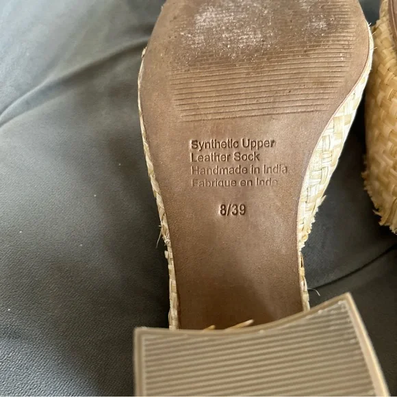 Jeffrey Campbell Melange Womens Woven Raffia Block Heel Sandal Mule Slide 8 - Picture 9 of 12